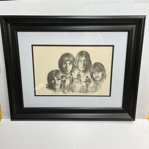 Framed Bamse 1976 Beatles Drawing Print